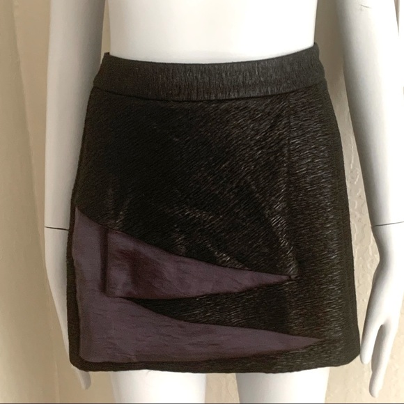 BCBGENERATION Black Shimmer Zip Mini Skirt Party Date Night - Picture 2 of 16